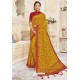 Mustard Heavy Designer Party Wear Chanderi Silk Saree