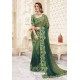 Green Heavy Designer Party Wear Chanderi Silk Saree