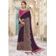 Purple Heavy Designer Party Wear Chanderi Silk Saree