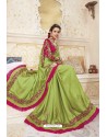 Green Party Wear Chanderi Silk Saree