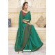 Teal Heavy Designer Party Wear Chanderi Silk Saree