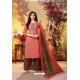 Peach And Beige Readymade Party Wear Rayon Plazzo Suit