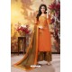 Orange And Copper Readymade Party Wear Rayon Plazzo Suit