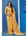 Yellow Silk Weaving Work Designer Saree