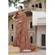 Light Brown Silk Party Wear Designer Saree