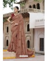 Light Brown Silk Party Wear Designer Saree