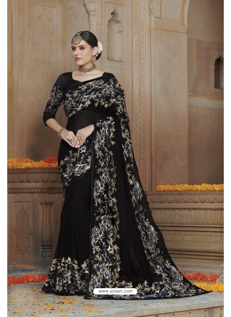 Black Saree - Black Designer Sarees Online - JOSHINDIA – Joshindia-sgquangbinhtourist.com.vn