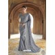 Grey Chiffon Party Wear Designer Saree