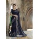 Navy Blue Georgette Party Wear Designer Saree