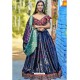 Navy And Maroon Designer Banarasi Silk Lehenga Choli