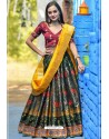 Dark Green And Maroon Designer Banarasi Silk Lehenga Choli