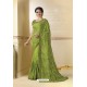 Green Embroidered Chiffon Party Wear Saree