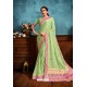 Green Printed Casual Wear Chiffon Saree