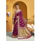 Deep Wine Party Wear Designer Art Silk Saree