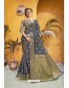 Grey Party Wear Designer Art Silk Saree