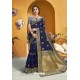 Navy Blue Party Wear Designer Art Silk Saree