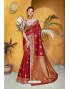 Latest Red Party Wear Designer Art Silk Saree