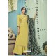 Yellow Pure Viscose Maslin Party Wear Palazzo Suit