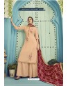 Cream Pure Viscose Maslin Party Wear Palazzo Suit