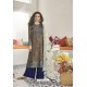 Dark Beige And Blue Maslin Silk Party Wear Designer Palazzo Suit