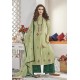 Olive Green Maslin Silk Party Wear Designer Palazzo Suit