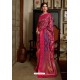 Red And Purple Shade Soft Silk Weaving Party Wear Saree