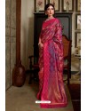 Red And Purple Shade Soft Silk Weaving Party Wear Saree