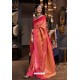 Orange Soft Silk Weaving Party Wear Saree