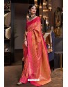 Orange Soft Silk Weaving Party Wear Saree