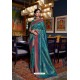 Teal Soft Silk Weaving Party Wear Saree