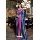 Dark Blue Soft Silk Weaving Party Wear Saree