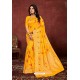 Yellow Designer Dola Silk Party Wear Saree