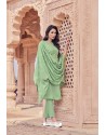 Green Designer Viscose Muslin Casual Wear Salwar Suit