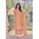 Light Orange Designer Viscose Muslin Casual Wear Salwar Suit