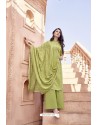 Sea Green Designer Viscose Muslin Casual Wear Salwar Suit