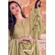 Olive Green Designer Viscose Muslin Casual Wear Salwar Suit