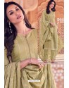 Olive Green Designer Viscose Muslin Casual Wear Salwar Suit