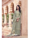 Grey Designer Viscose Muslin Casual Wear Salwar Suit