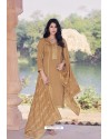 Light Brown Designer Viscose Muslin Casual Wear Salwar Suit