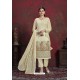 Fabulous Cream Designer Chiffon Party Wear Salwar Suit