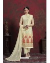 Modern Cream Designer Chiffon Party Wear Salwar Suit