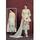 Amazing Cream Designer Chiffon Party Wear Salwar Suit