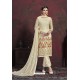 Gorgeous Cream Designer Chiffon Party Wear Salwar Suit