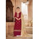 Maroon Pure Viscose Upada Designer Palazzo Suit