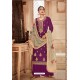 Purple Pure Viscose Upada Designer Palazzo Suit