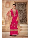 Hot Pink Pure Viscose Upada Designer Palazzo Suit