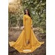 Yellow Heavy Muslin Designer Straight Suit