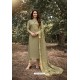 Beige Heavy Muslin Designer Straight Suit