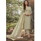 Light Beige Heavy Muslin Designer Straight Suit