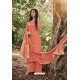 Light Red Heavy Muslin Designer Straight Suit